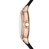 Emporio Armani Mia Mother of Pearl Dial Black Leather Strap Watch for Women - AR11598 Authentic Buy Shop Now