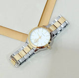 Tory Burch Collins White Dial Two Tone Steel Strap Watch for Women - TBW1306 Authentic Buy Shop Now