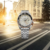 Seiko 5 GMT Sport Asia Exclusive Limited Edition Off White Dial Silver Steel Strap Watch for Men - SSK046K1 Authentic Buy Shop Now