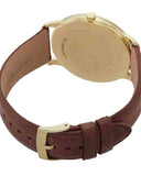 Emporio Armani Minimalist Quartz Gold Dial Brown Leather Strap Watch for Men - AR11610 Authentic Buy Shop Now