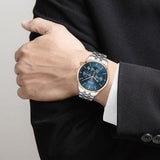 Hugo Boss Avery Chronograph Blue Dial Silver Steel Strap Watch for Men - 1514158 Authentic Buy Shop Now