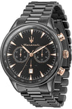 Maserati Tradizione Chronograph Black Dial Black Steel Strap Watch for Men - R8873646001 Authentic Buy Shop Now