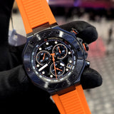 Tissot T Race Chronograph Black Dial Orange Rubber Strap Watch for Men - T141.417.37.051.02 Authentic Buy Shop Now