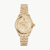Versace Virtus Quartz Gold Dial Gold Steel Strap Watch for Women - VEHU00720 Authentic Buy Shop Now