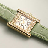 Emporio Armani Classic White Dial Green Leather Strap Watch for Women - AR11661 Authentic Buy Shop Now