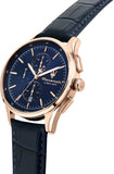 Maserati Sorpasso Chronograph Blue Dial Blue Leather Strap Watch for Men - R8871624009 Authentic Buy Shop Now