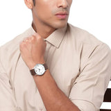 Emporio Armani Kappa Silver Dial Brown Leather Strap Watch for Men - AR11173 Authentic Buy Shop Now