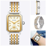 Tory Burch Robinson White Dial Two Tone Steel Strap Watch for Women - TBW1501 Authentic Buy Shop Now