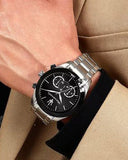 Maserati Traguardo Chronograph Limited Edition Black Dial Silver Steel Strap Watch for Men - R8873612062 Authentic Buy Shop Now