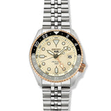 Seiko 5 GMT Sport Asia Exclusive Limited Edition Off White Dial Silver Steel Strap Watch for Men - SSK046K1 Authentic Buy Shop Now