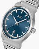 Hugo Boss Candor Blue Dial Silver Steel Strap Watch for Men - 1514076 Authentic Buy Shop Now