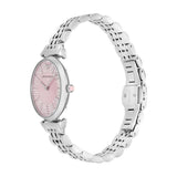 Emporio Armani Gianni T-Bar Pink Dial Silver Steel Strap Watch for Women - AR11686 Authentic Buy Shop Now