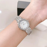 Emporio Armani Alpha Mother of Pearl Dial Silver Steel Strap Watch for Women - AR1803 Authentic Buy Shop Now