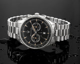 Maserati Tradizione Chronograph Black Dial Silver Steel Strap Watch for Men - R8873646004