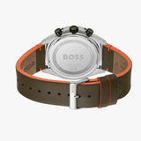 Hugo Boss Cloud Chronograph Olive Green Dial Green Leather Strap Watch for Men - 1514018 Authentic Buy Shop Now