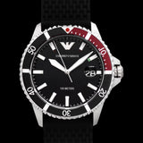 Emporio Armani Diver Black Dial Black Silicon Strap Watch for Men - AR11341 Authentic Buy Shop Now