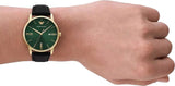 Emporio Armani Minimalist Green Dial Black Leather Strap Watch for Men - AR11601 Authentic Buy Shop Now