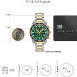 Versace Greca Dome Chronograph Green Dial Two Tone Steel Strap Watch for Men - VE6K00423 Authentic Buy Shop Now