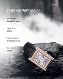Emporio Armani Genni Silver Dial Black Leather Strap Watch for Women - AR11624 Authentic Buy Shop Now