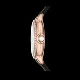 Emporio Armani Mia Mother of Pearl Dial Black Leather Strap Watch for Women - AR11598 Authentic Buy Shop Now