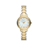 Emporio Armani Cleo Three Hand Mother of Pearl Dial Two Tone Steel Strap Watch for Women - AR11513 Authentic Buy Shop Now