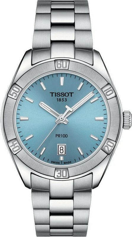 Tissot PR 100 Sport Chic Lady Blue Dial Silver Steel Strap Watch for Women - T101.910.11.351.00 Authentic Buy Shop Now