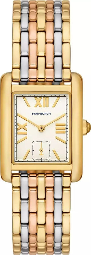 Tory Burch Eleanor White Dial Tri Tone Steel Strap Watch for Women - TBW1078 Authentic Buy Shop Now