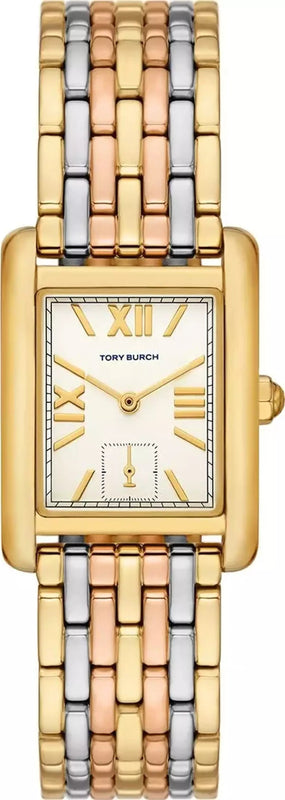 Tory Burch Eleanor White Dial Tri Tone Steel Strap Watch for Women - TBW1078 Authentic Buy Shop Now