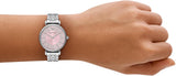 Emporio Armani Gianni T-Bar Pink Dial Silver Steel Strap Watch for Women - AR11686 Authentic Buy Shop Now