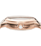 Emporio Armani Mia Meccanico Mother of Pearl Dial Rose Gold Steel Strap Watch for Women - AR60072 Authentic Buy Shop Now