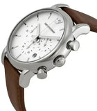 Emporio Armani Luigi Chronograph Silver Dial Brown Leather Strap Watch for Men - AR1846 Authentic Buy Shop Now