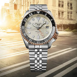 Seiko 5 GMT Sport Asia Exclusive Limited Edition Off White Dial Silver Steel Strap Watch for Men - SSK046K1 Authentic Buy Shop Now