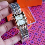 Tory Burch Eleanor White Dial Tri Tone Steel Strap Watch for Women - TBW1078 Authentic Buy Shop Now