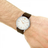 Emporio Armani Kappa Silver Dial Brown Leather Strap Watch for Men - AR11173 Authentic Buy Shop Now