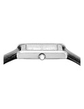 Emporio Armani Two Hand Crystals Silver Dial Black Leather Strap Watch for Women - AR11623 Authentic Buy Shop Now