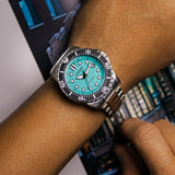 Citizen Mechanical Automatic Turquoise Dial Silver Steel Strap Watch for Men - NJ0170-83X Authentic Buy Shop Now