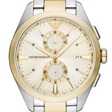 Emporio Armani Elegant Chronograph Cream Dial Two Tone Steel Strap Watch for Men - AR11605 Authentic Buy Shop Now