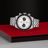 Tudor Black Bay Chrono Silver Dial Silver Steel Strap Watch for Men - M79360N-0014