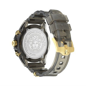 Versace Icon Active Chronograph Black Dial Black Rubber Strap Unisex Watch - VE8P00224 Authentic Buy Shop Now