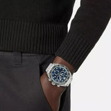 Versace Greca Dome Chronograph Blue Dial Silver Steel Strap Watch for Men - VE6K00323 Authentic Buy Shop Now