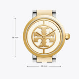 Tory Burch Reva Gold Dial Two Tone Steel Strap Watch for Women - TBW4016 Authentic Buy Shop Now