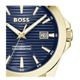 Hugo Boss Strike Blue Dial Gold Steel Strap Watch for Men - 1514172 Authentic Buy Shop Now