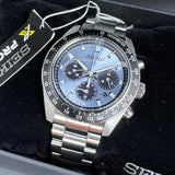 Seiko Prospex Speedtimer 41.4 Solar Chronograph Blue Dial Silver Steel Strap Watch for Men - SSC935 Authentic Buy Shop Now