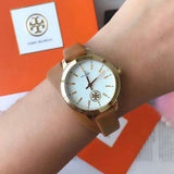 Tory Burch Collins Quartz White Dial Brown Leather Strap Watch for Women - TBW1304 Authentic Buy Shop Now