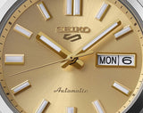 Seiko 5 Sports Automatic Gold Dial Silver Steel Strap Watch for Men - SRPL59K1