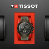 Tissot T Race Chronograph Black Dial Green Rubber Strap Watch for Men - T141.417.37.061.02 Authentic Buy Shop Now