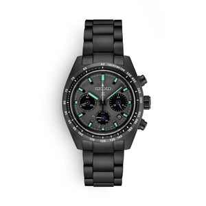 Seiko Prospex Speedtimer The Black Series Limited Edition Black Dial Black Steel Strap Watch for Men - SSC917 Authentic Buy Shop Now