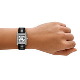 Emporio Armani Classic Crystals Silver Dial Black Leather Strap Watch for Women - AR11660 Authentic Buy Shop Now