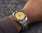 Citizen Mechanical Automatic Yellow Dial Silver Steel Strap Watch for Men - NJ0170-83Z Authentic Buy Shop Now