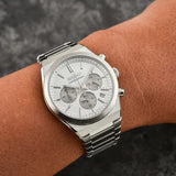 Seiko Conceptual Chronograph White Dial Silver Steel Strap Watch for Men - SSB451P1 Authentic Buy Shop Now